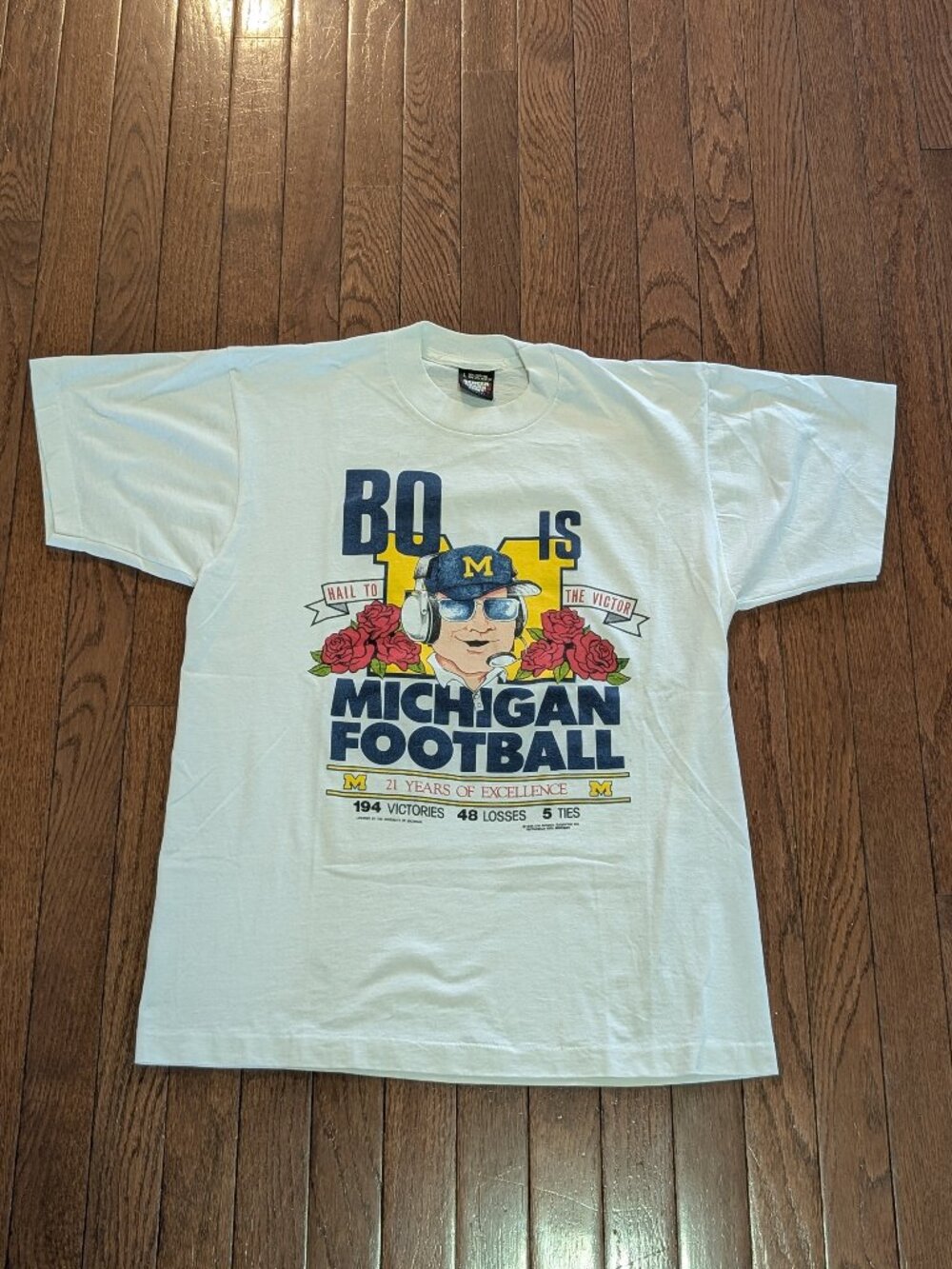 1989 Bo Schembechler is Michigan Football Screen Stars T-Shirt Single Stitch L
